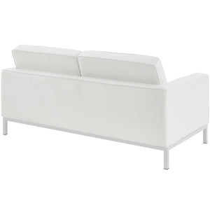 ModwayModway Loft 2 Piece Leather Sofa and Loveseat Set EEI-2987 EEI-2987-WHI-SET- BetterPatio.com