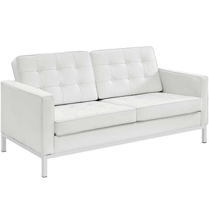 ModwayModway Loft 2 Piece Leather Sofa and Loveseat Set EEI-2987 EEI-2987-WHI-SET- BetterPatio.com