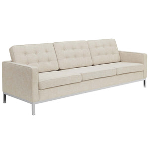 ModwayModway Loft 2 Piece Upholstered Fabric Sofa and Loveseat Set EEI-2444 EEI-2444-BEI-SET- BetterPatio.com