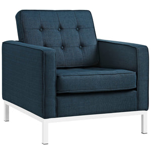 ModwayModway Loft 3 Piece Upholstered Fabric Sofa and Armchair Set EEI-2439 EEI-2439-AZU-SET- BetterPatio.com