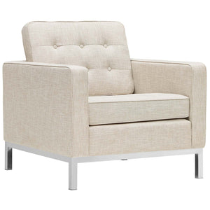 ModwayModway Loft 3 Piece Upholstered Fabric Sofa and Armchair Set EEI-2439 EEI-2439-BEI-SET- BetterPatio.com