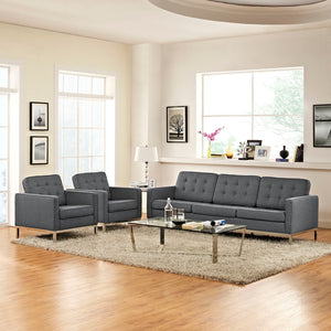 ModwayModway Loft 3 Piece Upholstered Fabric Sofa and Armchair Set EEI-2439 EEI-2439-DOR-SET- BetterPatio.com