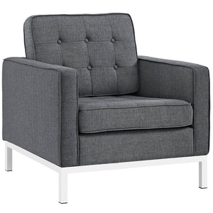 ModwayModway Loft 3 Piece Upholstered Fabric Sofa and Armchair Set EEI-2439 EEI-2439-DOR-SET- BetterPatio.com