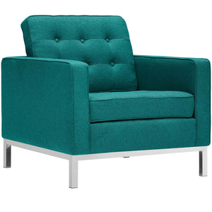 ModwayModway Loft 3 Piece Upholstered Fabric Sofa and Armchair Set EEI-2439 EEI-2439-TEA-SET- BetterPatio.com