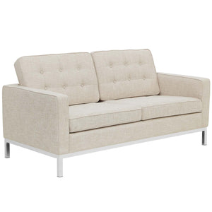 ModwayModway Loft 3 Piece Upholstered Fabric Sofa Loveseat and Armchair Set EEI-2441 EEI-2441-BEI-SET- BetterPatio.com