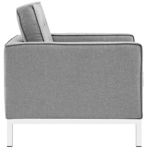 ModwayModway Loft 3 Piece Upholstered Fabric Sofa Loveseat and Armchair Set EEI-2441 EEI-2441-LGR-SET- BetterPatio.com