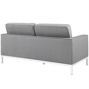 ModwayModway Loft 3 Piece Upholstered Fabric Sofa Loveseat and Armchair Set EEI-2441 EEI-2441-LGR-SET- BetterPatio.com