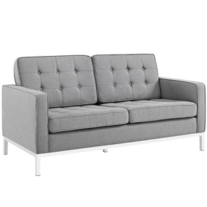 ModwayModway Loft 3 Piece Upholstered Fabric Sofa Loveseat and Armchair Set EEI-2441 EEI-2441-LGR-SET- BetterPatio.com