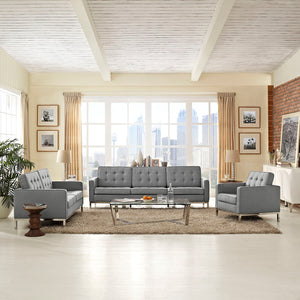 ModwayModway Loft 3 Piece Upholstered Fabric Sofa Loveseat and Armchair Set EEI-2441 EEI-2441-LGR-SET- BetterPatio.com