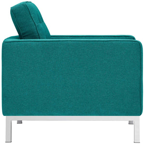 ModwayModway Loft 3 Piece Upholstered Fabric Sofa Loveseat and Armchair Set EEI-2441 EEI-2441-TEA-SET- BetterPatio.com