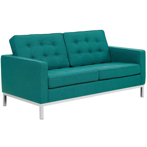 ModwayModway Loft 3 Piece Upholstered Fabric Sofa Loveseat and Armchair Set EEI-2441 EEI-2441-TEA-SET- BetterPatio.com