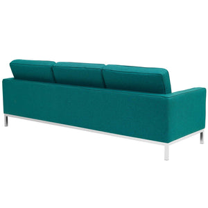 ModwayModway Loft 3 Piece Upholstered Fabric Sofa Loveseat and Armchair Set EEI-2441 EEI-2441-TEA-SET- BetterPatio.com