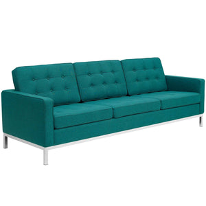 ModwayModway Loft 3 Piece Upholstered Fabric Sofa Loveseat and Armchair Set EEI-2441 EEI-2441-TEA-SET- BetterPatio.com