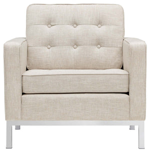 ModwayModway Loft Armchairs Upholstered Fabric Set of 2 EEI-2440 EEI-2440-BEI-SET- BetterPatio.com