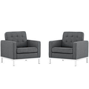 ModwayModway Loft Armchairs Upholstered Fabric Set of 2 EEI-2440 EEI-2440-DOR-SET- BetterPatio.com