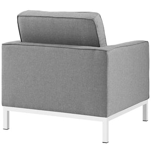 ModwayModway Loft Armchairs Upholstered Fabric Set of 2 EEI-2440 EEI-2440-LGR-SET- BetterPatio.com