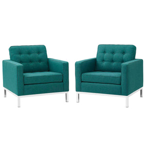 ModwayModway Loft Armchairs Upholstered Fabric Set of 2 EEI-2440 EEI-2440-TEA-SET- BetterPatio.com