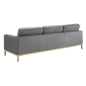 ModwayModway Loft Gold Stainless Steel Leg Performance Velvet 3 Piece Set EEI-4098 EEI-4098-GLD-GRY-SET- BetterPatio.com