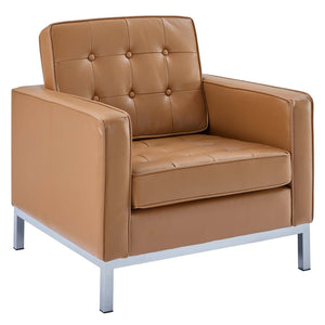 ModwayModway Loft Leather Armchair EEI-2781 EEI-2781-TAN- BetterPatio.com