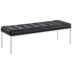 ModwayModway Loft Leather Bench EEI-2782 EEI-2782-BLK- BetterPatio.com