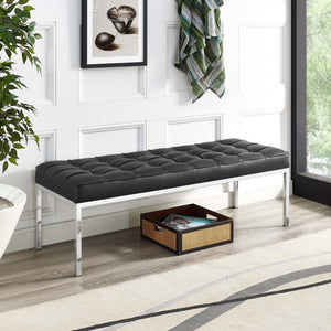 ModwayModway Loft Leather Bench EEI-2782 EEI-2782-BLK- BetterPatio.com