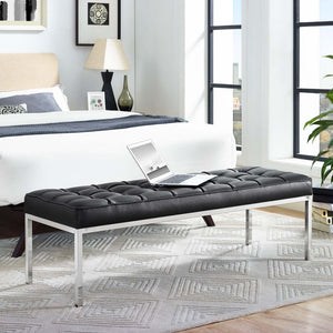 ModwayModway Loft Leather Bench EEI-2782 EEI-2782-BLK- BetterPatio.com