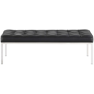 ModwayModway Loft Leather Bench EEI-2782 EEI-2782-BLK- BetterPatio.com