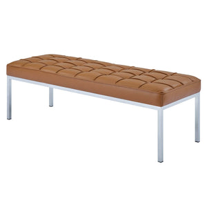 ModwayModway Loft Leather Bench EEI-2782 EEI-2782-TAN- BetterPatio.com