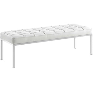 ModwayModway Loft Leather Bench EEI-2782 EEI-2782-WHI- BetterPatio.com