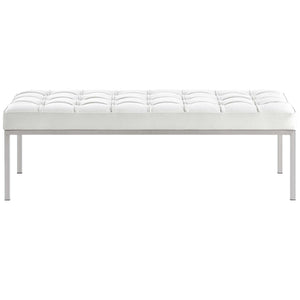 ModwayModway Loft Leather Bench EEI-2782 EEI-2782-WHI- BetterPatio.com