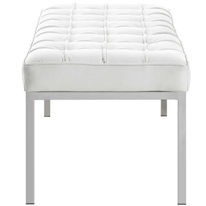 ModwayModway Loft Leather Bench EEI-2782 EEI-2782-WHI- BetterPatio.com