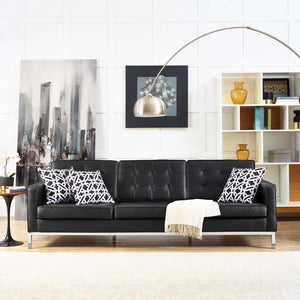 ModwayModway Loft Leather Sofa EEI-2779 EEI-2779-BLK- BetterPatio.com