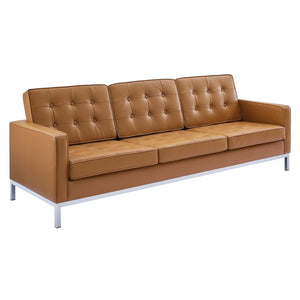 ModwayModway Loft Leather Sofa EEI-2779 EEI-2779-TAN- BetterPatio.com