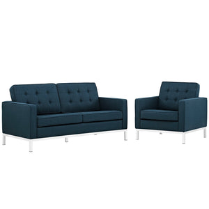 ModwayModway Loft Living Room Set Upholstered Fabric Set of 2 EEI-2442 EEI-2442-AZU-SET- BetterPatio.com