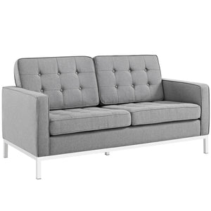 ModwayModway Loft Living Room Set Upholstered Fabric Set of 2 EEI-2442 EEI-2442-LGR-SET- BetterPatio.com