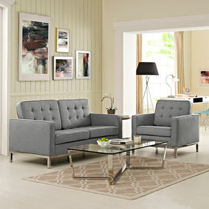 ModwayModway Loft Living Room Set Upholstered Fabric Set of 2 EEI-2442 EEI-2442-LGR-SET- BetterPatio.com