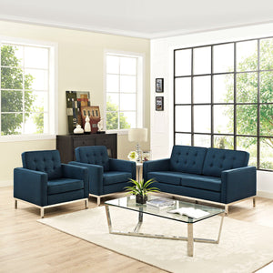 ModwayModway Loft Living Room Set Upholstered Fabric Set of 3 EEI-2438 EEI-2438-AZU-SET- BetterPatio.com