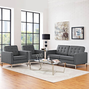 ModwayModway Loft Living Room Set Upholstered Fabric Set of 3 EEI-2438 EEI-2438-DOR-SET- BetterPatio.com