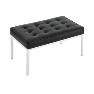 ModwayModway Loft Tufted Medium Upholstered Faux Leather Bench EEI-3400 EEI-3400-SLV-BLK- BetterPatio.com