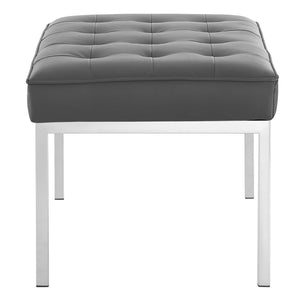 ModwayModway Loft Tufted Medium Upholstered Faux Leather Bench EEI-3400 EEI-3400-SLV-GRY- BetterPatio.com