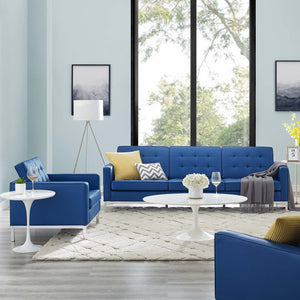 ModwayModway Loft Tufted Upholstered Faux Leather Sofa and Armchair Set EEI-4104 EEI-4104-SLV-NAV-SET- BetterPatio.com