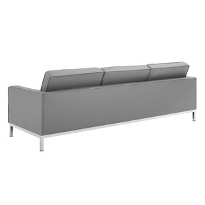 ModwayModway Loft Tufted Upholstered Faux Leather Sofa and Loveseat Set EEI-4106 EEI-4106-SLV-GRY-SET- BetterPatio.com