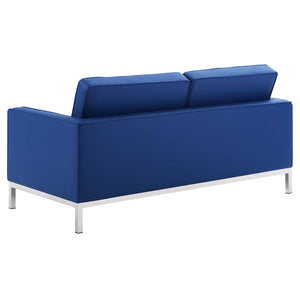 ModwayModway Loft Tufted Upholstered Faux Leather Sofa and Loveseat Set EEI-4106 EEI-4106-SLV-NAV-SET- BetterPatio.com