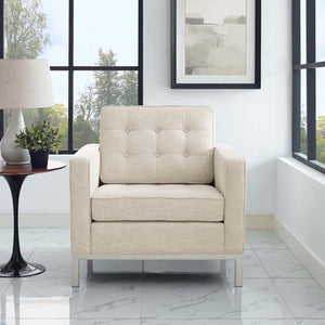 ModwayModway Loft Upholstered Fabric Armchair EEI-2050 EEI-2050-BEI- BetterPatio.com