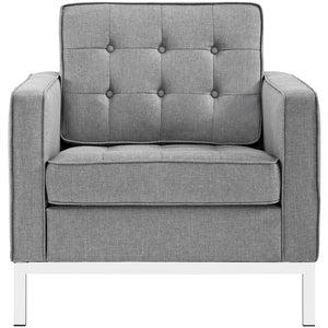 ModwayModway Loft Upholstered Fabric Armchair EEI-2050 EEI-2050-LGR- BetterPatio.com