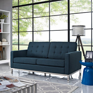 ModwayModway Loft Upholstered Fabric Loveseat EEI-2051 EEI-2051-AZU- BetterPatio.com