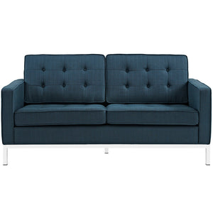 ModwayModway Loft Upholstered Fabric Loveseat EEI-2051 EEI-2051-AZU- BetterPatio.com