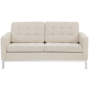 ModwayModway Loft Upholstered Fabric Loveseat EEI-2051 EEI-2051-BEI- BetterPatio.com