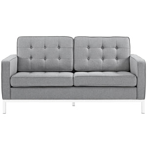 ModwayModway Loft Upholstered Fabric Loveseat EEI-2051 EEI-2051-LGR- BetterPatio.com