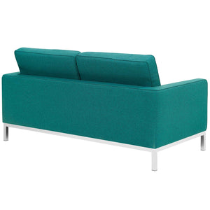 ModwayModway Loft Upholstered Fabric Loveseat EEI-2051 EEI-2051-TEA- BetterPatio.com